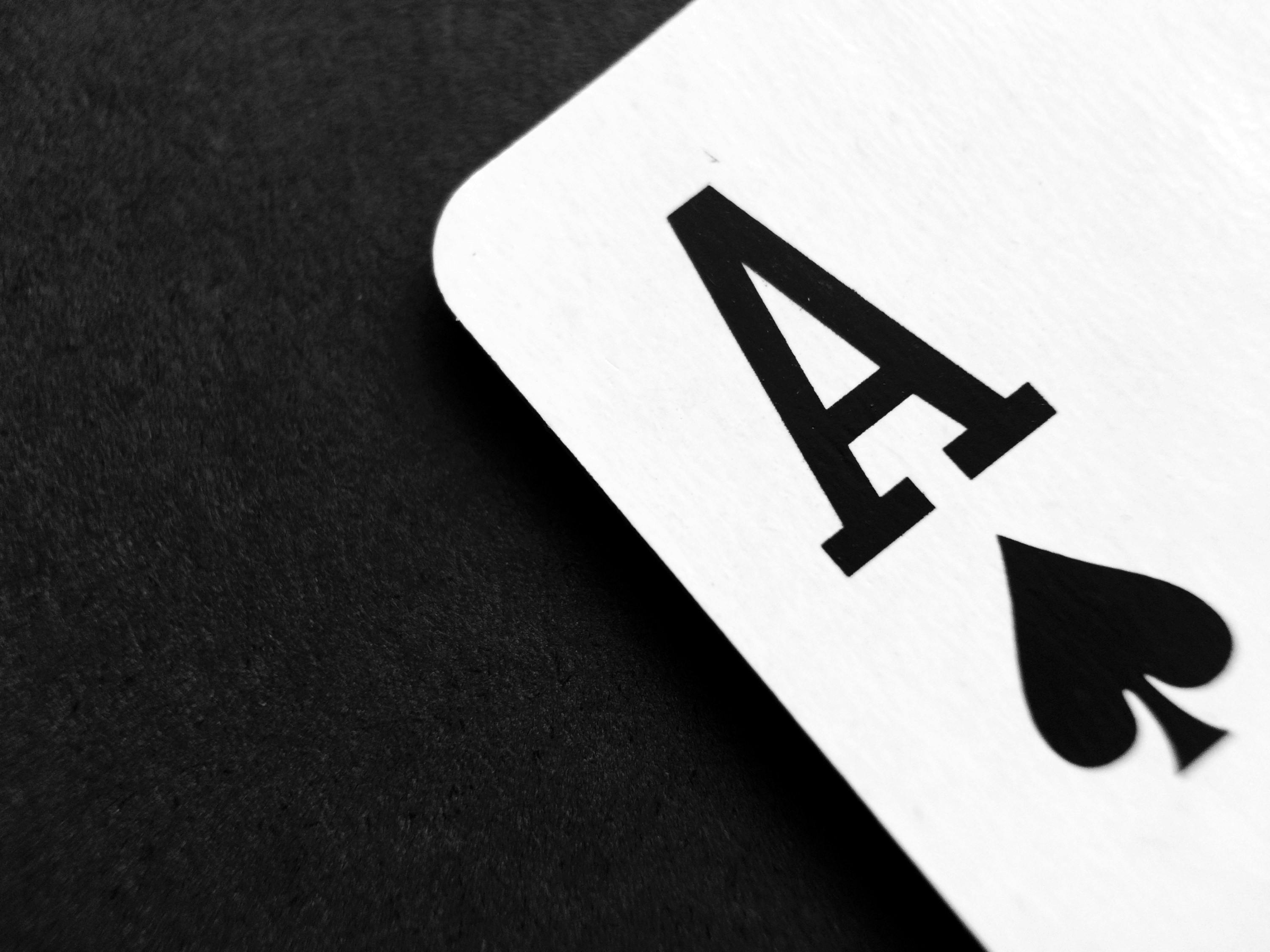 Ace of spades card close up