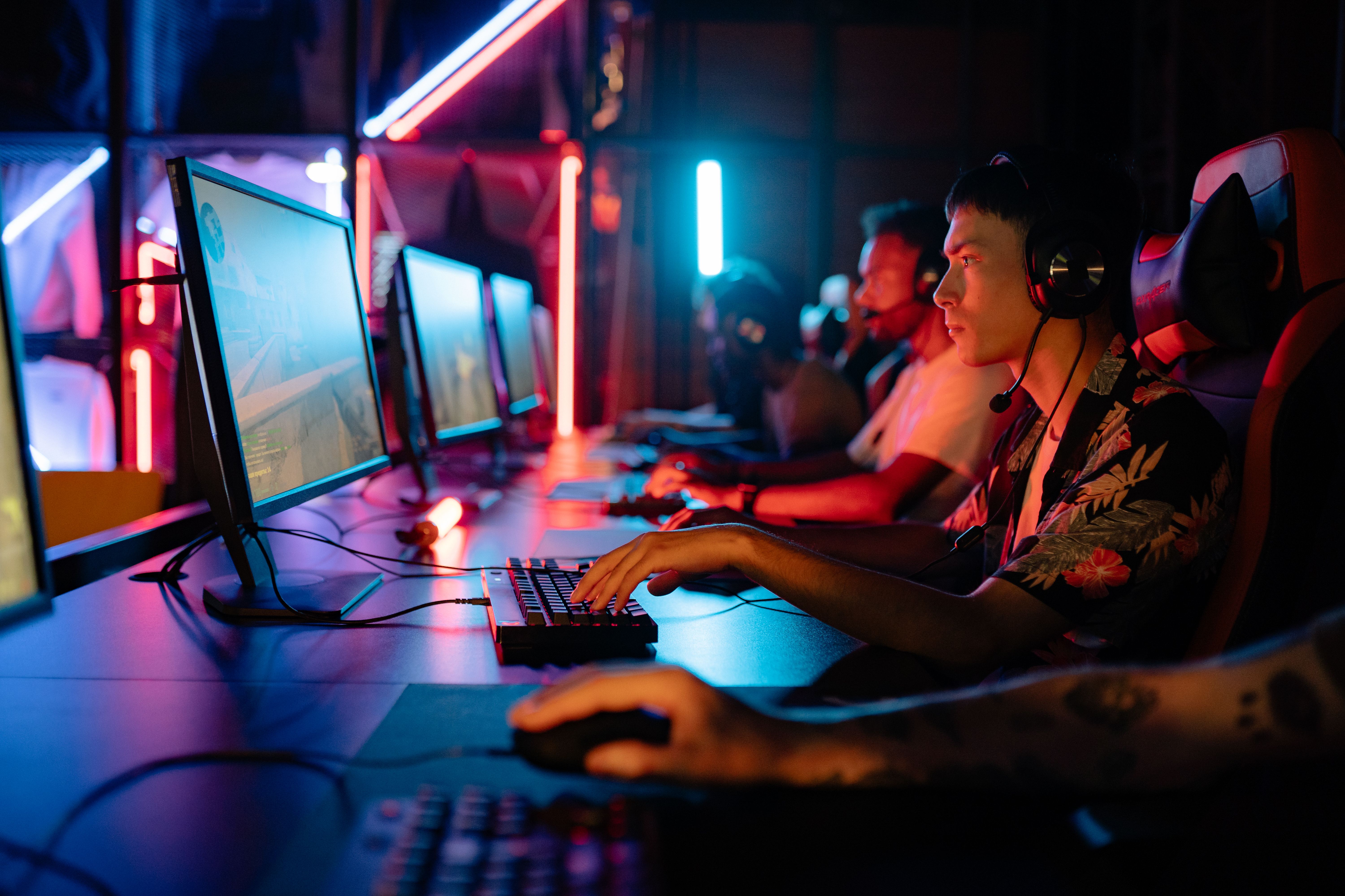 gamers playing