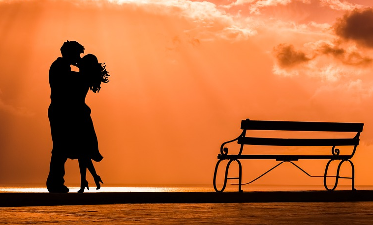 girl guy bench romantic picture