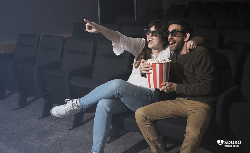 poeple watching movie film